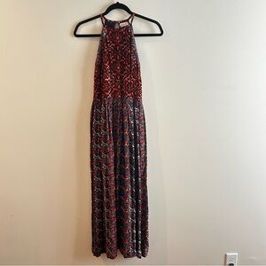 Altar'd State Red and Black Patterned Maxi Dress, size Small